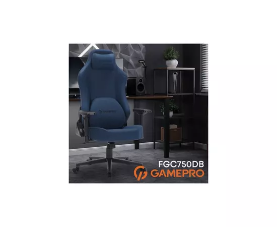 Кресло игровое GamePro FGC750DB Size L Fabric Dark Blue (FGC750DB), изображение 6 Кресло игровое GamePro FGC750DB Size L Fabric Dark Blue (FGC750DB), изображение 6