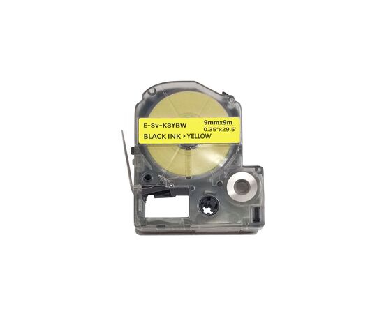 Лента для принтера этикеток UKRMARK E-Sv-K3YBW, 9мм х 9м, black on yellow, совместимая с LK-3YBW (900852)