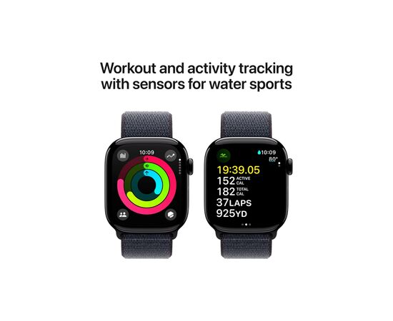 Смарт-часы Apple Watch Series 10 GPS 42mm Jet Black Aluminium Case with Ink Sport Loop (MWWG3QH/A), изображение 4 Смарт-часы Apple Watch Series 10 GPS 42mm Jet Black Aluminium Case with Ink Sport Loop (MWWG3QH/A), изображение 4