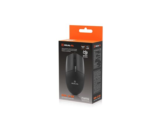 Мишка REAL-EL RM-210 USB Black (EL123200036), зображення 10 Мишка REAL-EL RM-210 USB Black (EL123200036), зображення 10
