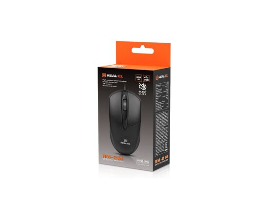 Мишка REAL-EL RM-214 USB Black (EL123200039), зображення 7 Мишка REAL-EL RM-214 USB Black (EL123200039), зображення 7