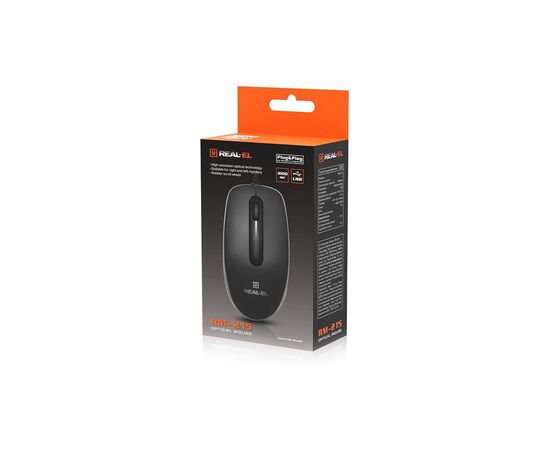 Мишка REAL-EL RM-215 USB Black/Gray (EL123200037), зображення 10 Мишка REAL-EL RM-215 USB Black/Gray (EL123200037), зображення 10