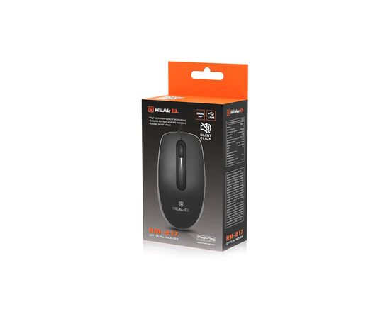 Мишка REAL-EL RM-217 USB Black/Gray (EL123200038), зображення 10 Мишка REAL-EL RM-217 USB Black/Gray (EL123200038), зображення 10