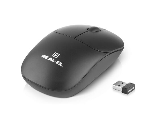 Мышка REAL-EL RM-313W Wireless Black (EL123200042), изображение 2 Мышка REAL-EL RM-313W Wireless Black (EL123200042), изображение 2
