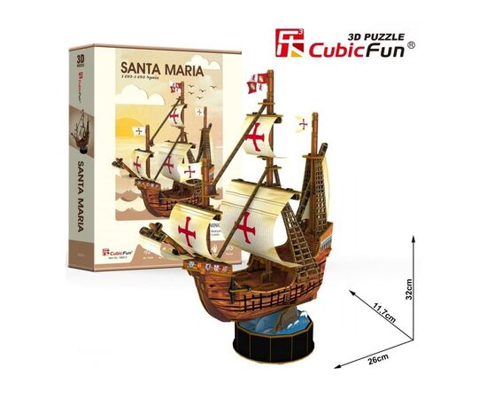 Пазл Cubic Fun Трехмерная головоломка-конструктор Санта Мария (T4031h), изображение 2 Пазл Cubic Fun Трехмерная головоломка-конструктор Санта Мария (T4031h), изображение 2