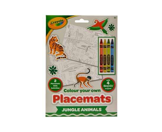 Набор для творчества Crayola Подложки-раскраски "Джунгли" 2 шт с карандашами (15755-A), изображение 4 Набор для творчества Crayola Подложки-раскраски "Джунгли" 2 шт с карандашами (15755-A), изображение 4