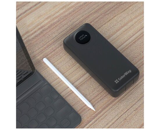 Батарея универсальная ColorWay 20 000 mAh EnergyPlus PD/18W, QC3.0/22.5W, Black (CW-PB200LPB4BK-PDD), изображение 7 Батарея универсальная ColorWay 20 000 mAh EnergyPlus PD/18W, QC3.0/22.5W, Black (CW-PB200LPB4BK-PDD), изображение 7