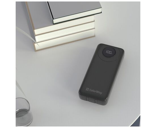 Батарея универсальная ColorWay 20 000 mAh EnergyPlus PD/18W, QC3.0/22.5W, Black (CW-PB200LPB4BK-PDD), изображение 8 Батарея универсальная ColorWay 20 000 mAh EnergyPlus PD/18W, QC3.0/22.5W, Black (CW-PB200LPB4BK-PDD), изображение 8