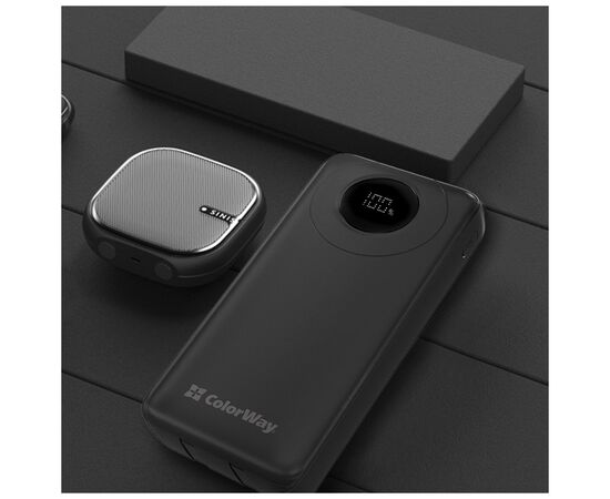 Батарея универсальная ColorWay 20 000 mAh EnergyPlus PD/18W, QC3.0/22.5W, Black (CW-PB200LPB4BK-PDD), изображение 9 Батарея универсальная ColorWay 20 000 mAh EnergyPlus PD/18W, QC3.0/22.5W, Black (CW-PB200LPB4BK-PDD), изображение 9