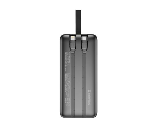 Батарея универсальная ColorWay 30 000 mAh PD/18W, QC3.0/22.5, Digital Display, Black (CW-PB300LPC5BK-PDD), изображение 2 Батарея универсальная ColorWay 30 000 mAh PD/18W, QC3.0/22.5, Digital Display, Black (CW-PB300LPC5BK-PDD), изображение 2