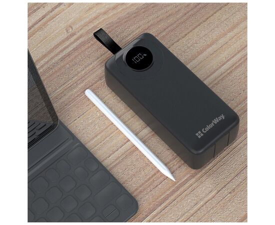 Батарея универсальная ColorWay 30 000 mAh EnergyPlus PD/18W, QC3.0/22.5W, Black (CW-PB300LPB4BK-PDD), изображение 7 Батарея универсальная ColorWay 30 000 mAh EnergyPlus PD/18W, QC3.0/22.5W, Black (CW-PB300LPB4BK-PDD), изображение 7