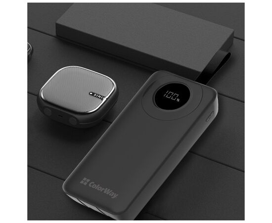 Батарея универсальная ColorWay 30 000 mAh EnergyPlus PD/18W, QC3.0/22.5W, Black (CW-PB300LPB4BK-PDD), изображение 9 Батарея универсальная ColorWay 30 000 mAh EnergyPlus PD/18W, QC3.0/22.5W, Black (CW-PB300LPB4BK-PDD), изображение 9
