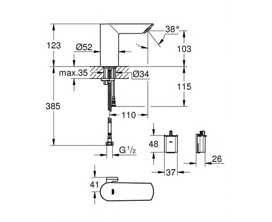 Смеситель Grohe BauCosmo E (36451000), изображение 7 Смеситель Grohe BauCosmo E (36451000), изображение 7