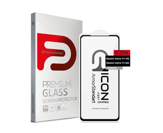 Стекло защитное Armorstandart Icon Xiaomi Redmi Note 14 4G / Redmi Note 14 5G Black (ARM79674)