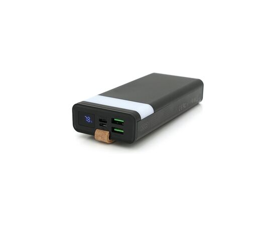 Батарея универсальная XO 20000mAh, PD/20W, QC/22.5W, flashlight, Micro-USB, Type-C, USB-A*2, black (XO-PR129 / 29303)
