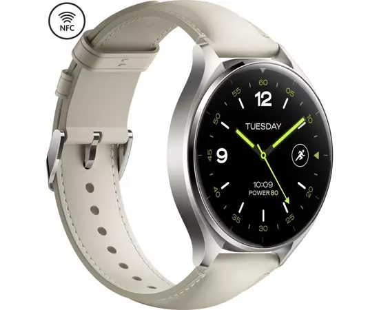 Смарт-часы Xiaomi Watch 2 Titan BHR9306GL Gray Case White Leather Strap (1093970), изображение 3 Смарт-часы Xiaomi Watch 2 Titan BHR9306GL Gray Case White Leather Strap (1093970), изображение 3