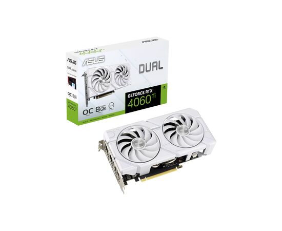 Видеокарта ASUS GeForce RTX4060Ti 8Gb DUAL OC EVO WHITE (DUAL-RTX4060TI-O8G-EVO-WHITE), изображение 2 Видеокарта ASUS GeForce RTX4060Ti 8Gb DUAL OC EVO WHITE (DUAL-RTX4060TI-O8G-EVO-WHITE), изображение 2