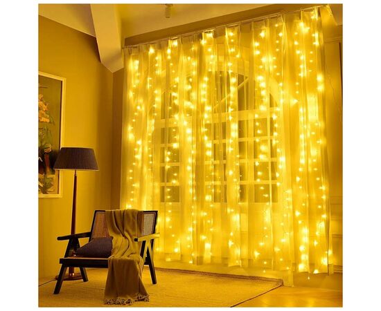 Гирлянда ColorWay Штора занавес 3 x 2 м 240 LED USB теплый цвет (CW-GW-240L32U), изображение 10 Гирлянда ColorWay Штора занавес 3 x 2 м 240 LED USB теплый цвет (CW-GW-240L32U), изображение 10