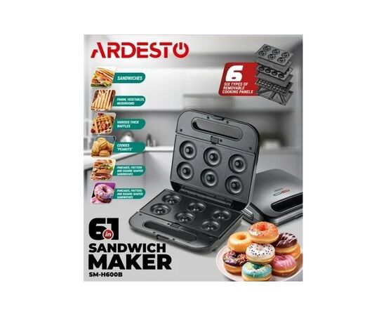 Сендвічниця Ardesto SM-H600B, зображення 4 Сендвічниця Ardesto SM-H600B, зображення 4