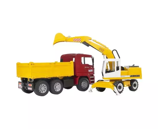 Спецтехника Bruder Грузовик МАN TGA и экскаватор Liebherr 1:16 (02751), изображение 2 Спецтехника Bruder Грузовик МАN TGA и экскаватор Liebherr 1:16 (02751), изображение 2