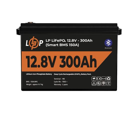 Батарея LiFePo4 LogicPower 12.8V - 300Ah (3840Wh) (30383), изображение 2 Батарея LiFePo4 LogicPower 12.8V - 300Ah (3840Wh) (30383), изображение 2