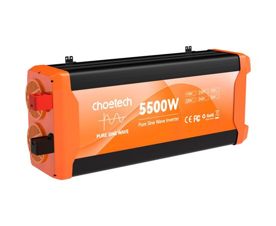 Автомобильный инвертор Choetech 12V/220V 2500 Вт, чистая синусоида (CJ5000Q-V2), изображение 4 Автомобильный инвертор Choetech 12V/220V 2500 Вт, чистая синусоида (CJ5000Q-V2), изображение 4