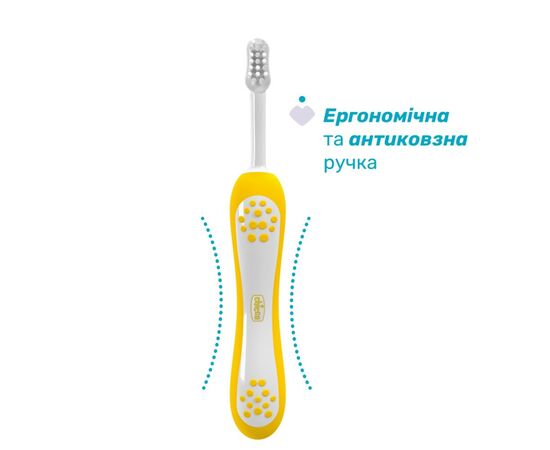 Детская зубная щетка Chicco 6-36 мес., 2 шт. сиренево-желтая (8058664174706) (12082.00), изображение 3 Детская зубная щетка Chicco 6-36 мес., 2 шт. сиренево-желтая (8058664174706) (12082.00), изображение 3