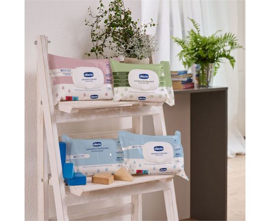 Детские влажные салфетки Chicco мягкие очищающие, биоразлагаемые, 60 шт (12050.70), изображение 7 Детские влажные салфетки Chicco мягкие очищающие, биоразлагаемые, 60 шт (12050.70), изображение 7