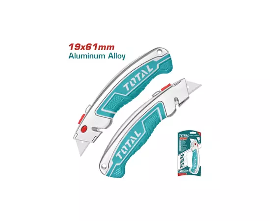 Нож монтажный Total THT5126128 висувне лезо 61x19мм, довжина 180мм. (THT5126128), изображение 2 Нож монтажный Total THT5126128 висувне лезо 61x19мм, довжина 180мм. (THT5126128), изображение 2