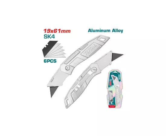 Нож монтажный Total THT5136236 складений, висувне лезо 61x19мм. (THT5136236), изображение 2 Нож монтажный Total THT5136236 складений, висувне лезо 61x19мм. (THT5136236), изображение 2