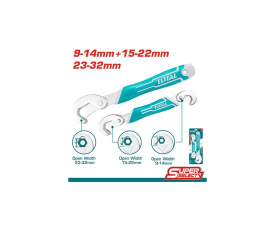 Ключ Total TBWS09328 открытый 9-32мм, 2 шт. (TBWS09328), изображение 2 Ключ Total TBWS09328 открытый 9-32мм, 2 шт. (TBWS09328), изображение 2