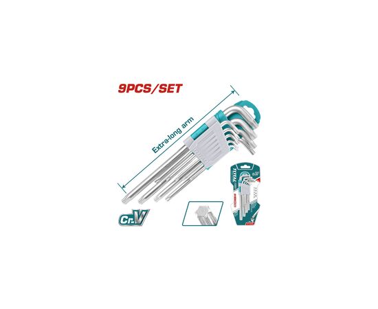 Ключ Total THT106391 Torx удлиненный, T10-T50, 9шт. (THT106391)