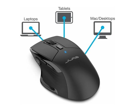 Мышка Jlab JBuds Mouse Wireless/Bluetooth Black (IEUMJBMOUSERBLK124), изображение 5 Мышка Jlab JBuds Mouse Wireless/Bluetooth Black (IEUMJBMOUSERBLK124), изображение 5
