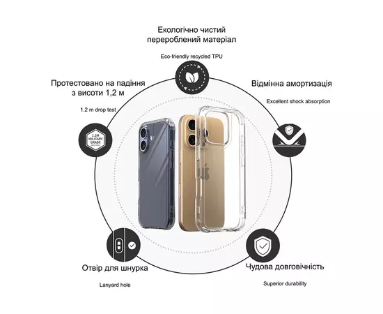 Чехол для мобильного телефона Drobak Acrylic Case with Airbag для Apple iPhone 14 Plus (949404), изображение 4