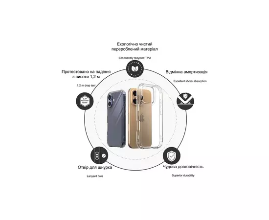 Чехол для мобильного телефона Drobak Acrylic Case with Airbag для Apple iPhone 16 Plus (949412), изображение 4