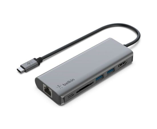 Концентратор Belkin USB-C 6in1 Multiport Dock (AVC008BTSGY), изображение 2 Концентратор Belkin USB-C 6in1 Multiport Dock (AVC008BTSGY), изображение 2