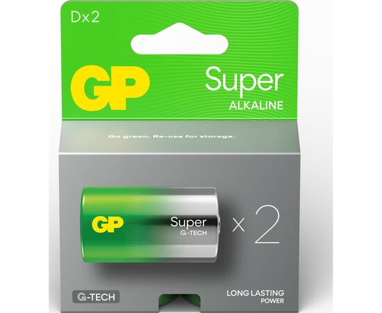 Батарейка Gp D Super Alkaline LR20 * 2 (13A21-SB2 / 4891199220142), изображение 2 Батарейка Gp D Super Alkaline LR20 * 2 (13A21-SB2 / 4891199220142), изображение 2