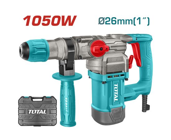 Перфоратор Total TH110266 SDS-Plus, 1050Вт, 0-1100об/мин, 4.5Дж, 0-3800 уд/мин (TH110266), изображение 4 Перфоратор Total TH110266 SDS-Plus, 1050Вт, 0-1100об/мин, 4.5Дж, 0-3800 уд/мин (TH110266), изображение 4