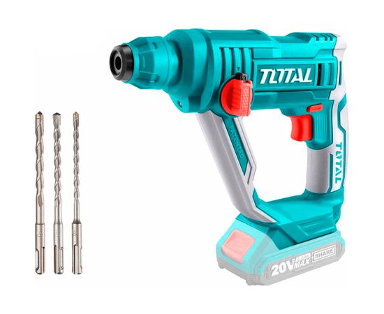 Перфоратор Total TRHLI201681 акумуляторний SDS-Plus, 20В, 2Ah, 850 об/хв, кейс (TRHLI201681), изображение 2 Перфоратор Total TRHLI201681 акумуляторний SDS-Plus, 20В, 2Ah, 850 об/хв, кейс (TRHLI201681), изображение 2