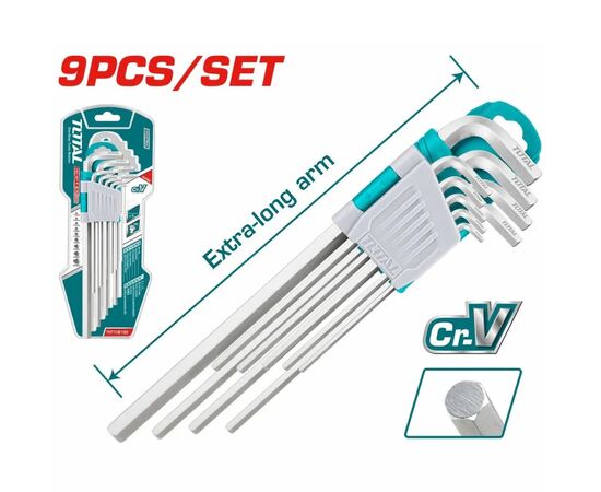 Ключ Total THT106192 шестигранный удлиненный, 1.5-10мм, 9шт. (THT106192), изображение 2