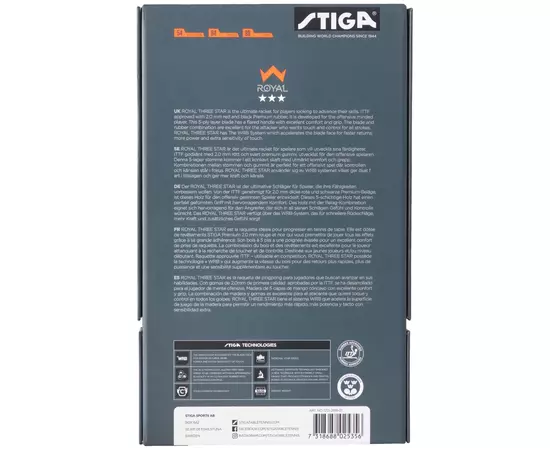 Ракетка для настільного тенісу Stiga Royal WRB 3 Star FL (1213-2818-01) (931153), зображення 5 Ракетка для настільного тенісу Stiga Royal WRB 3 Star FL (1213-2818-01) (931153), зображення 5
