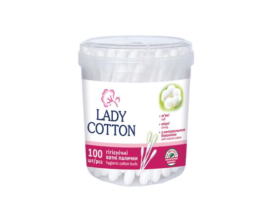 Ватні палички Lady Cotton в банці 100 шт. (4823071607581)