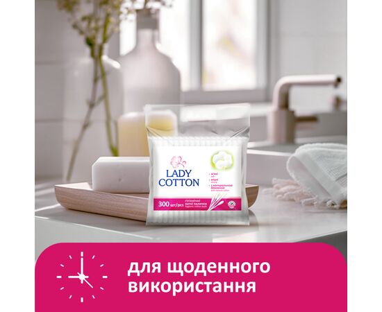 Ватні палички Lady Cotton в поліетиленовому пакеті 300 шт. (4823071621402), зображення 4 Ватні палички Lady Cotton в поліетиленовому пакеті 300 шт. (4823071621402), зображення 4