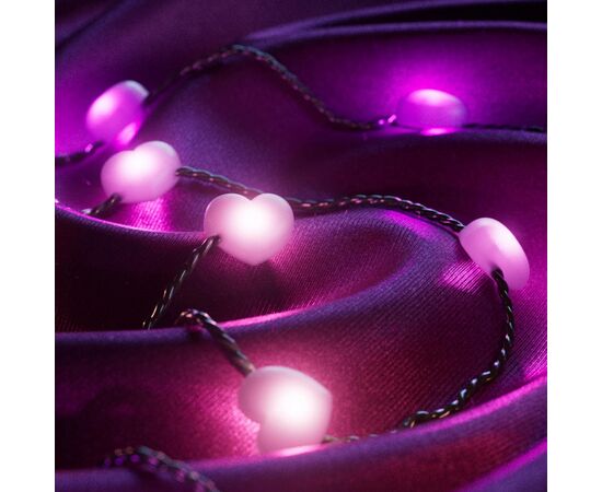 Гирлянда Twinkly Smart LED, Strings USB 200 Heart-shaped RGB LEDs, Green Wire, USB-C 12м (TWKH200RGB-G), изображение 11 Гирлянда Twinkly Smart LED, Strings USB 200 Heart-shaped RGB LEDs, Green Wire, USB-C 12м (TWKH200RGB-G), изображение 11
