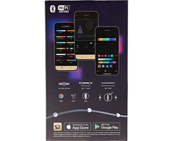 Гирлянда Twinkly Smart LED Dots 60 RGB LED Lights String Clear Wire USB-A IP20 3м (TWD060STP-T), изображение 6 Гирлянда Twinkly Smart LED Dots 60 RGB LED Lights String Clear Wire USB-A IP20 3м (TWD060STP-T), изображение 6
