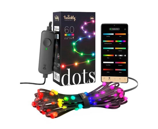 Гірлянда Twinkly Smart LED Dots 60 RGB LED Lights String Clear Wire USB-A IP20 3м (TWD060STP-T)