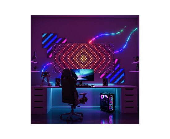 Гирлянда Twinkly Smart LED Squares 1 Starter Panel, RGB LED, USB-C, Black 16х16см (TWQ064STW-01-BUSB), изображение 5 Гирлянда Twinkly Smart LED Squares 1 Starter Panel, RGB LED, USB-C, Black 16х16см (TWQ064STW-01-BUSB), изображение 5