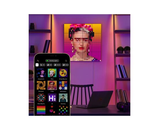 Гирлянда Twinkly Smart LED Squares 1 Starter Panel, RGB LED, USB-C, Black 16х16см (TWQ064STW-01-BUSB), изображение 6 Гирлянда Twinkly Smart LED Squares 1 Starter Panel, RGB LED, USB-C, Black 16х16см (TWQ064STW-01-BUSB), изображение 6