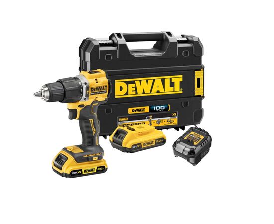 Шуруповерт DeWALT ударний XR Li-Ion 18 В 2 Ач, 68 Нм, 0-450/0-1650 об/хв, TSTAK (DCD100YD2T)