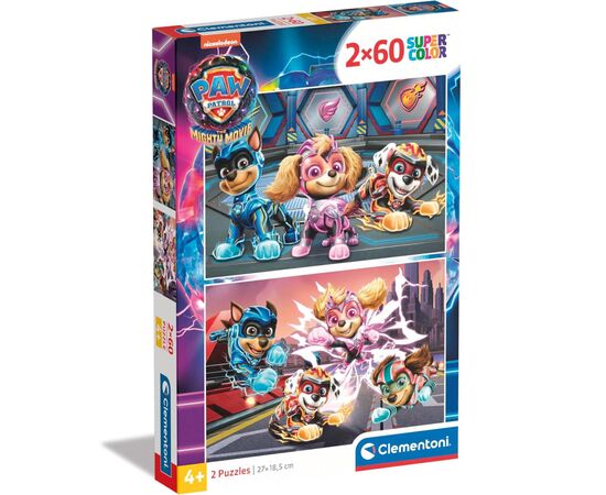 Пазл Clementoni 2 в 1 Paw Patrol the Mighty Movie, 2 по 60 элементов (21626)